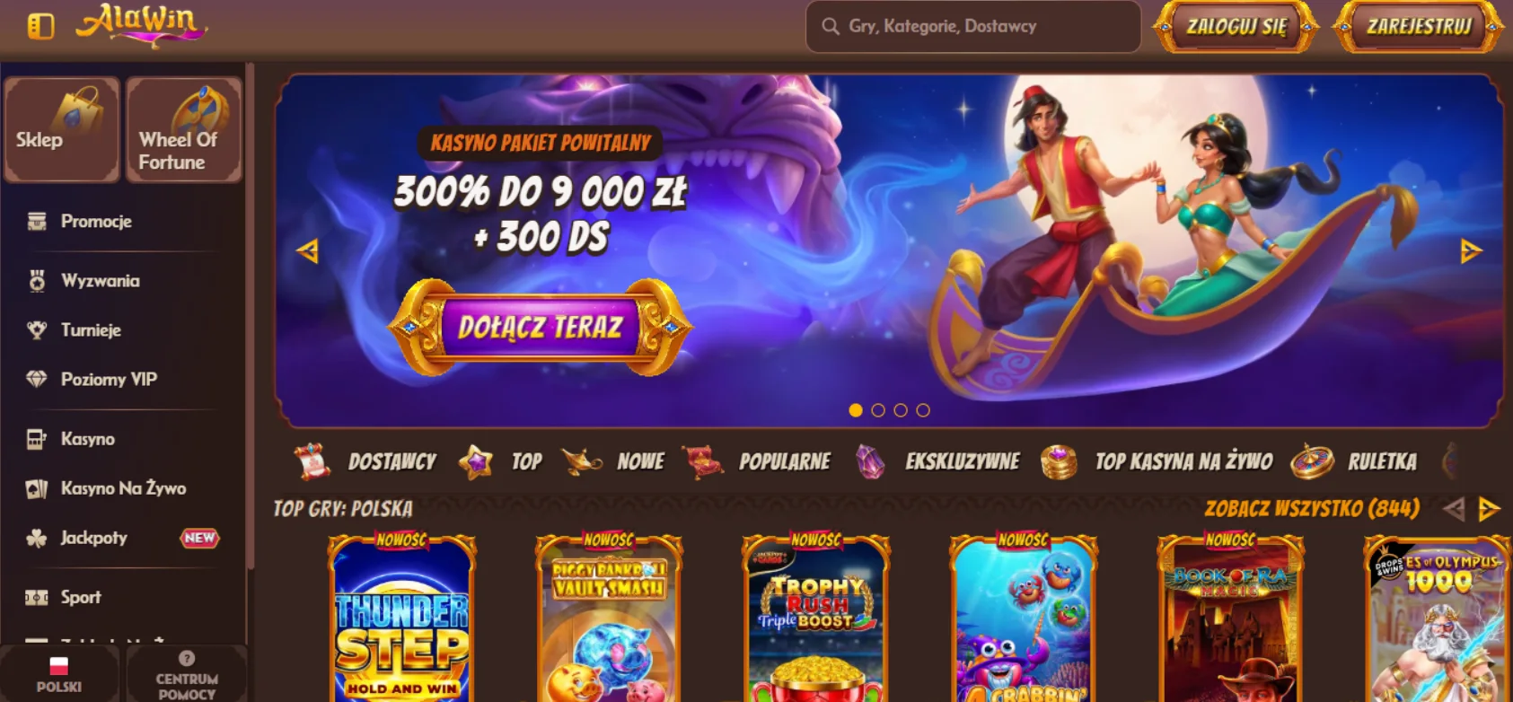 Alawin Casino Screen