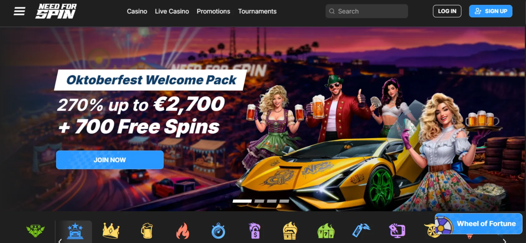 NeedForSpin Casino Screen